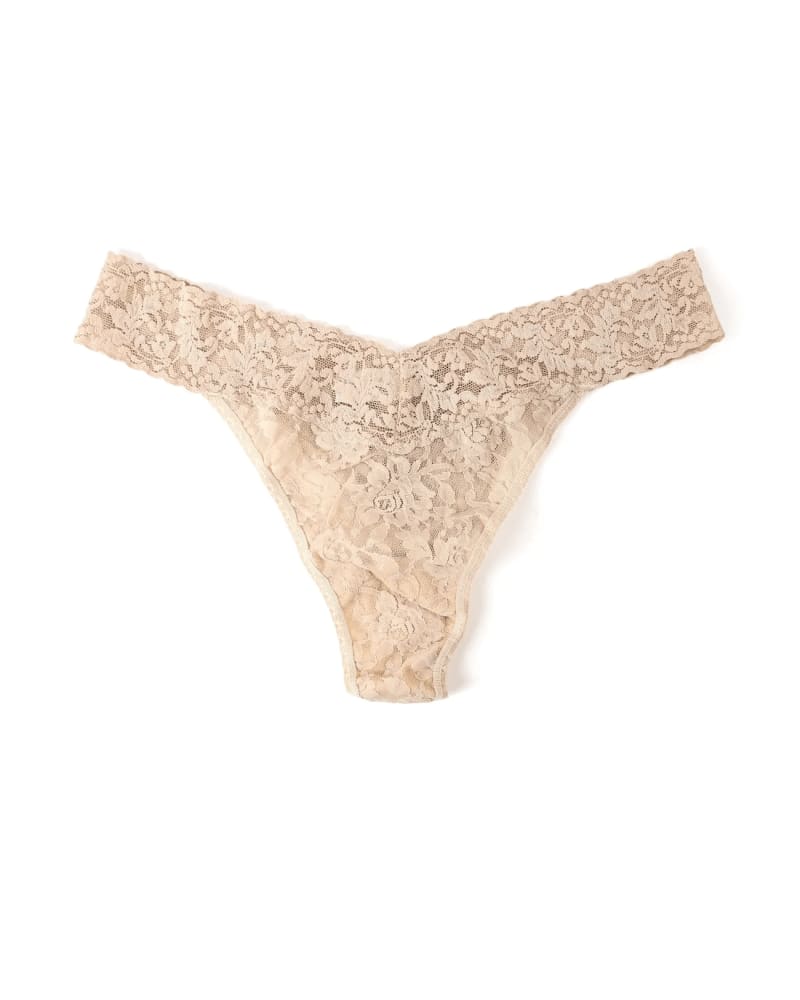Front of a size one-size-fits-all SIGNATURE LACE PLUS THONG in CHAI-CHAI by Hanky Panky. | dia_product_style_image_id:272617